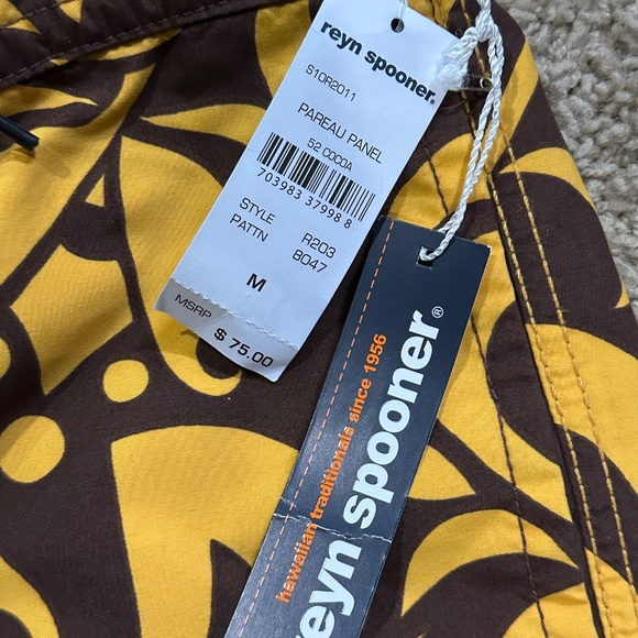 NWT Men's REYN SPOONER Hawaii Retro Long Board Shorts Size M - Picture 2 of 3